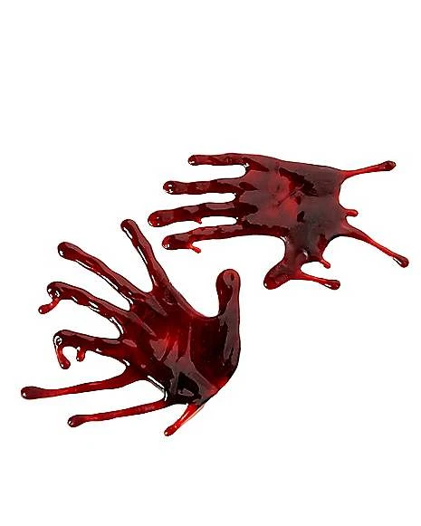 Bloody Hand Drips Window Clings 1 Bloody Hand Drips Window Clings
