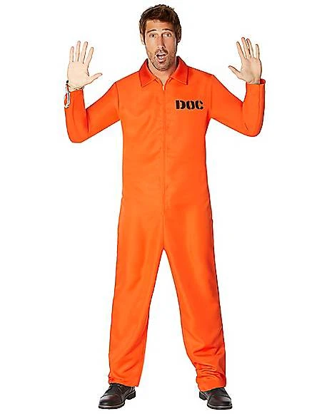 Adult Department Of Corrections Prisoner One Piece Costume 1 Adult Department Of Corrections Prisoner One Piece Costume