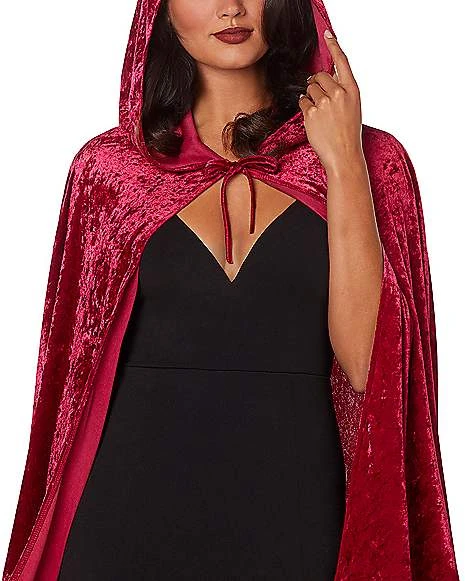 Burgundy Hooded Cape 2 Burgundy Hooded Cape - Image 2