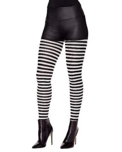 Black And White Striped Tights