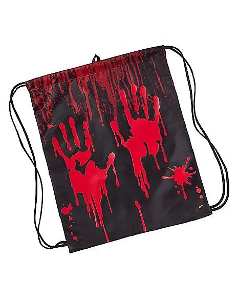 Black Blood Drip Cinch Bag 1 Black Blood Drip Cinch Bag