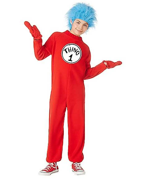 Kids Thing 1 And Thing 2 One Piece Costume - Dr. Seuss 2 Kids Thing 1 And Thing 2 One Piece Costume - Dr. Seuss - Image 2