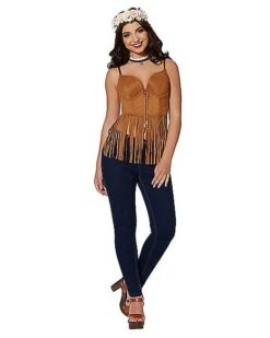 Adult Brown Suede Fringe Top -Online Halloween Costumes 01315100 c