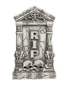 2 Ft Skull And Gargoyle Tombstone