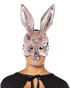 Metallic Pink Bunny Half Mask