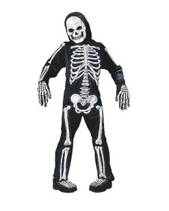 Kids Glow In The Dark Skelebones One Piece Costume