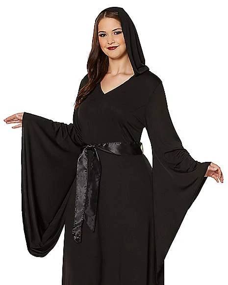 Adult Black Hooded Dress 4 Adult Black Hooded Dress - Image 4