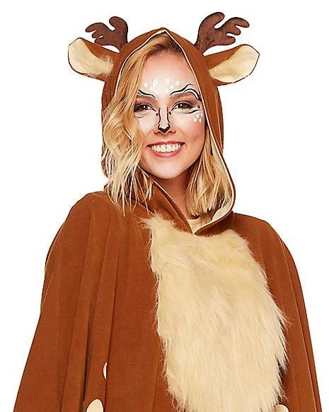 Adult Faux Fur Deer Poncho 4 Adult Faux Fur Deer Poncho - Image 4