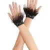 Black Faux Feather Raven Gloves