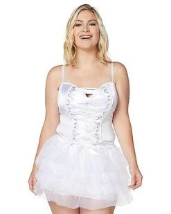 Front Lace-Up Corset - White -Online Halloween Costumes 01394600 a