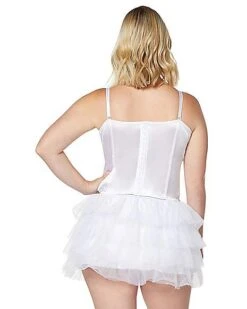 Front Lace-Up Corset - White -Online Halloween Costumes 01394600 b