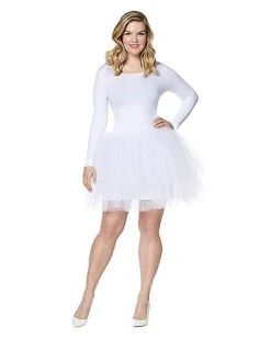 White Plus Size Tutu Starter Dress
