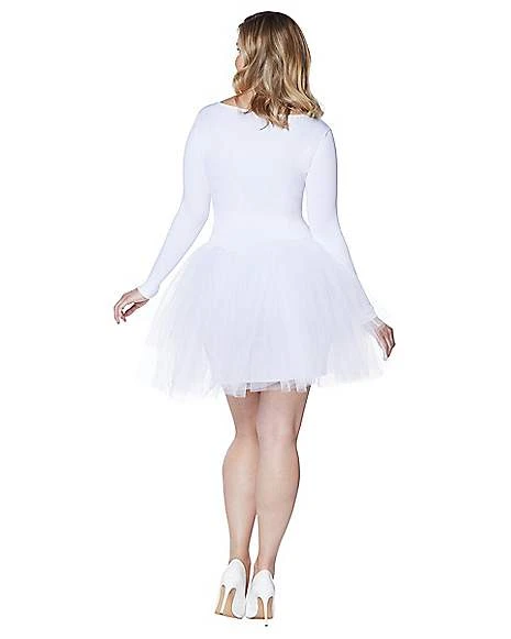 White Plus Size Tutu Starter Dress 2 White Plus Size Tutu Starter Dress - Image 2