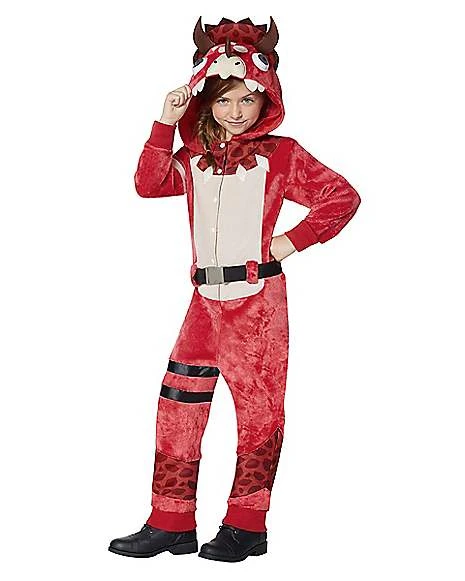 Girls Plush Tricera Ops Costume - Fortnite 1 Girls Plush Tricera Ops Costume - Fortnite