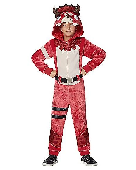 Girls Plush Tricera Ops Costume - Fortnite 2 Girls Plush Tricera Ops Costume - Fortnite - Image 2