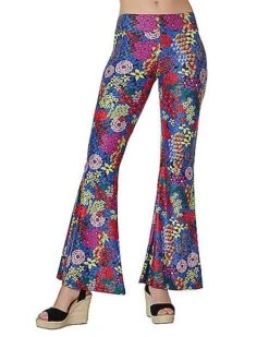 Online Halloween Costumes 17 Adult Flower Bell Bottom Pants