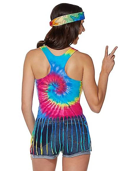 Tie Dye Fringe Tank Top 2 Tie Dye Fringe Tank Top - Image 2