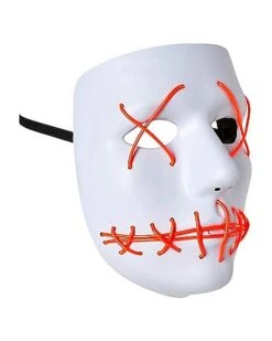 White And Red EL Wire Half Mask -Online Halloween Costumes 01429208 c