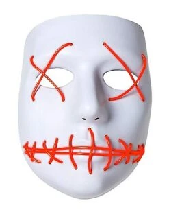 White And Red EL Wire Half Mask -Online Halloween Costumes 01429208 e