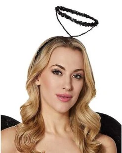 Black Sequin Fallen Angel Halo