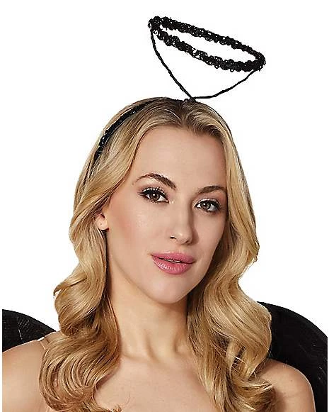 Black Sequin Fallen Angel Halo 1 Black Sequin Fallen Angel Halo