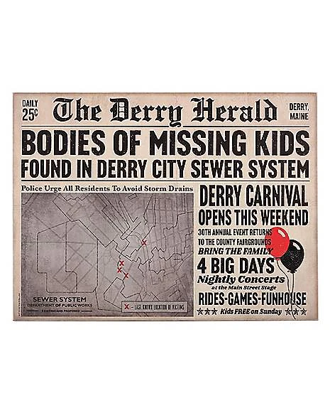 Derry Herald Newspaper Sign - It 1 Derry Herald Newspaper Sign - It