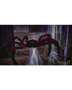 21 Inch LED Red And Black Jumping Spider Animatronic 11 21 Inch LED Red And Black Jumping Spider Animatronic -Online Halloween Costumes 01463447 AVS