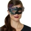 Oil Slick Peacock Eye Half Mask