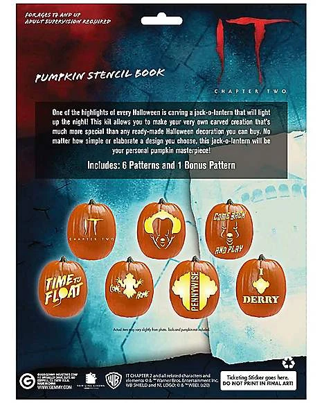 Pumpkin Carving Stencils - It Chapter 2 2 Pumpkin Carving Stencils - It Chapter 2 - Image 2