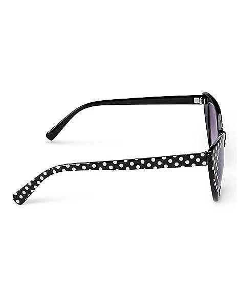 Black And White '50s Polka Dot Sunglasses 2 Black And White '50s Polka Dot Sunglasses - Image 2