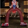 12 Ft LED Scary Clown Archway Inflatable Decoration
