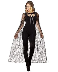 Adult Black Lace Cape