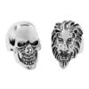 Punk Skull And Lion Rings - 2 Pack