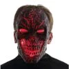 Light-Up LED Horror Scorched Skull Half Mask