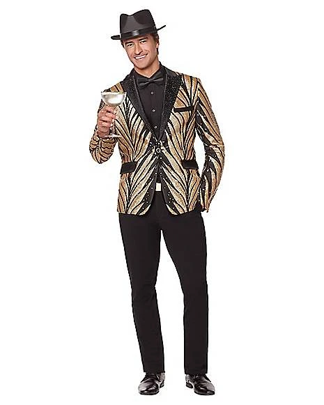 Adult '20s Gold And Black Jacket 1 Adult '20s Gold And Black Jacket