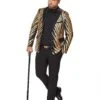 Adult '20s Gold And Black Plus Size Jacket