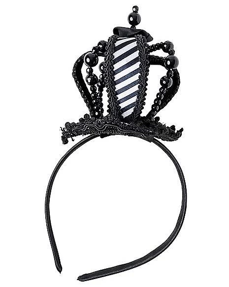 Black And White Mini Queen Crown Headband 1 Black And White Mini Queen Crown Headband