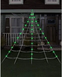 10 Ft. Light Up Green Spider Web