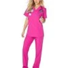 Adult Magenta Medical Scrubs Costume