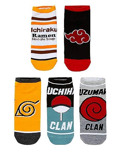 Naruto Shippuden Ankle Socks - 5 Pair 2 Naruto Shippuden Ankle Socks - 5 Pair - Image 2
