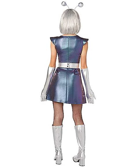 Adult Galactic Girl Alien Dress Costume 2 Adult Galactic Girl Alien Dress Costume - Image 2