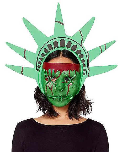 EL Wire LED Lady Liberty Half Mask - The Purge 2 EL Wire LED Lady Liberty Half Mask - The Purge - Image 2