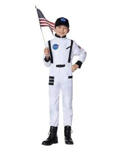 Kids White Astronaut Jumpsuit Costume - NASA