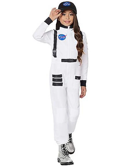 Kids White NASA Jumpsuit Costume 1 Kids White NASA Jumpsuit Costume
