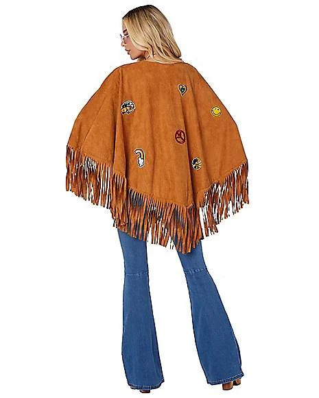 Adult Free Spirit Poncho Hippie Costume 2 Adult Free Spirit Poncho Hippie Costume - Image 2