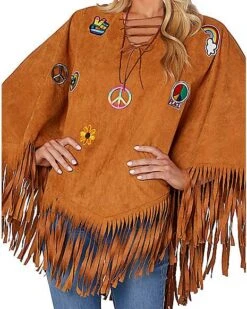 Adult Free Spirit Poncho Hippie Costume 5 Adult Free Spirit Poncho Hippie Costume -Online Halloween Costumes 01550698 c
