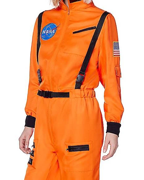 Adult Orange NASA Jumpsuit Costume 2 Adult Orange NASA Jumpsuit Costume - Image 2