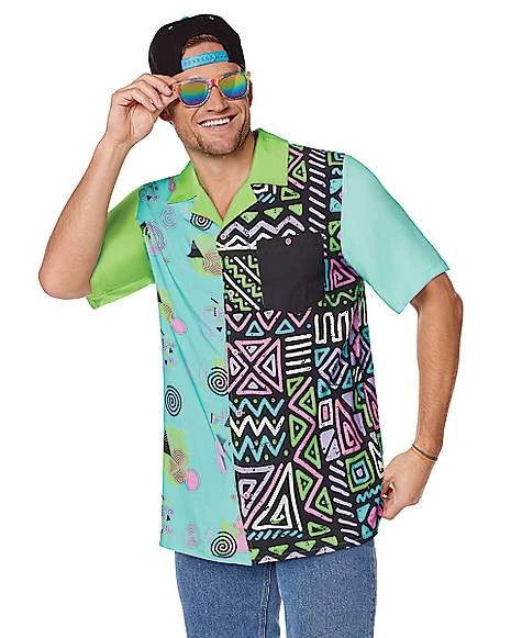 Adult '80s Button Down Shirt 1 Adult '80s Button Down Shirt