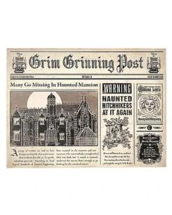 Newspaper Sign - Haunted Mansion