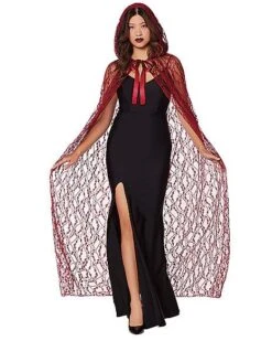 Adult Burgundy Lace Cape